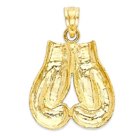 solid gold boxing glove pendant